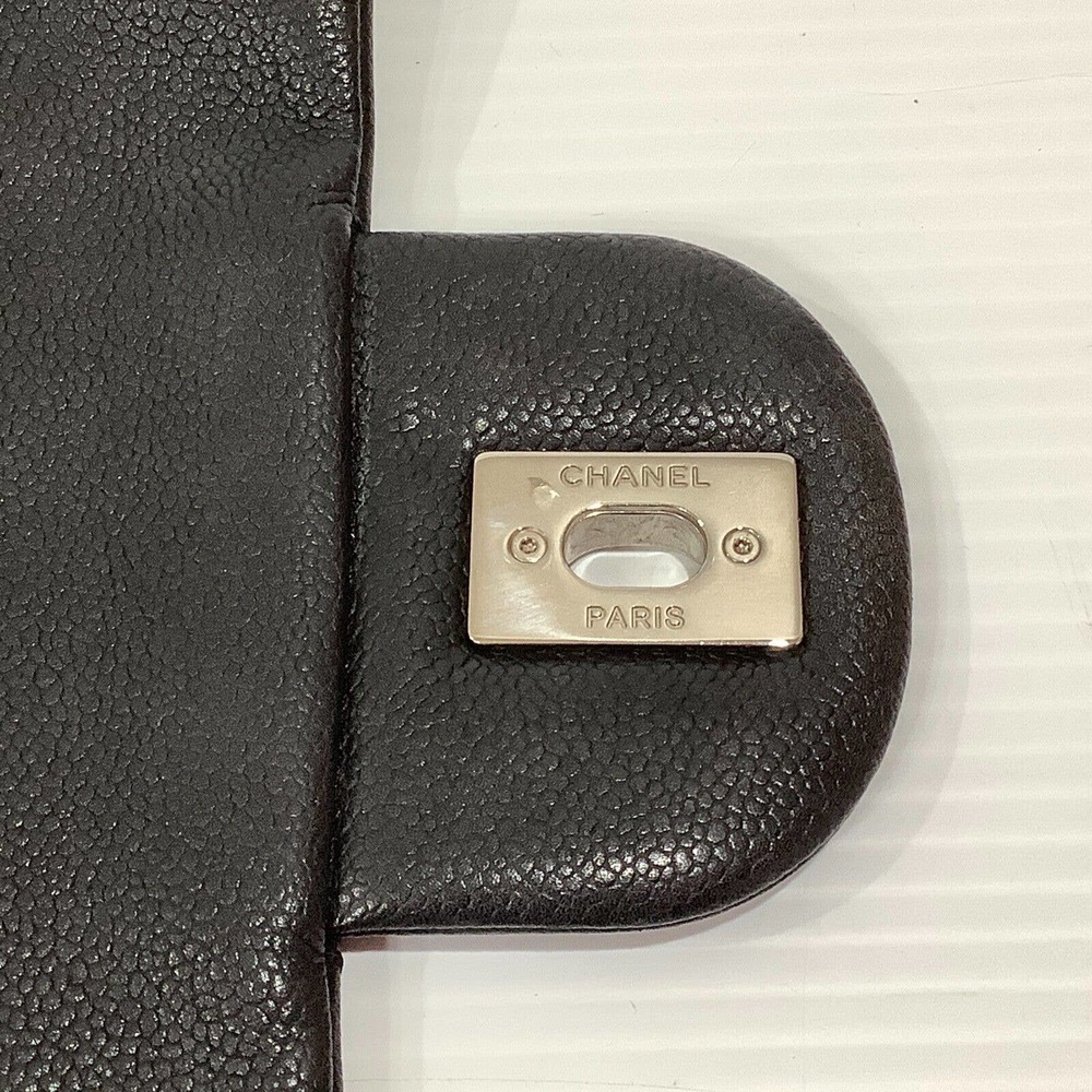 CHANEL MAXI Black Caviar Classic Single Flap Handbag SHW Shoulder Bag - Picture 8 of 16